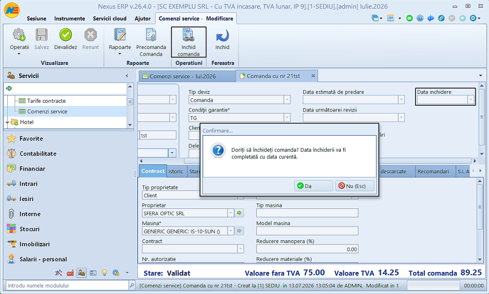 Comenzi service tip doc service intern 02