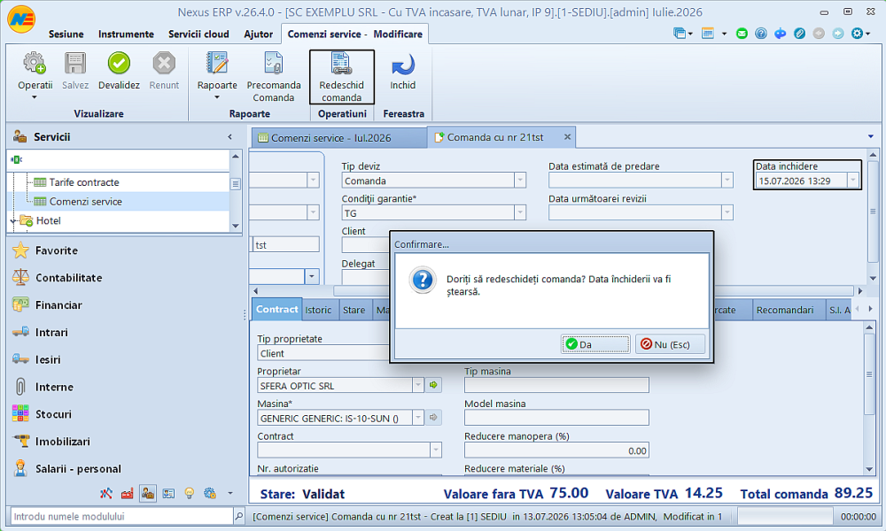 Comenzi service tip doc service intern 04