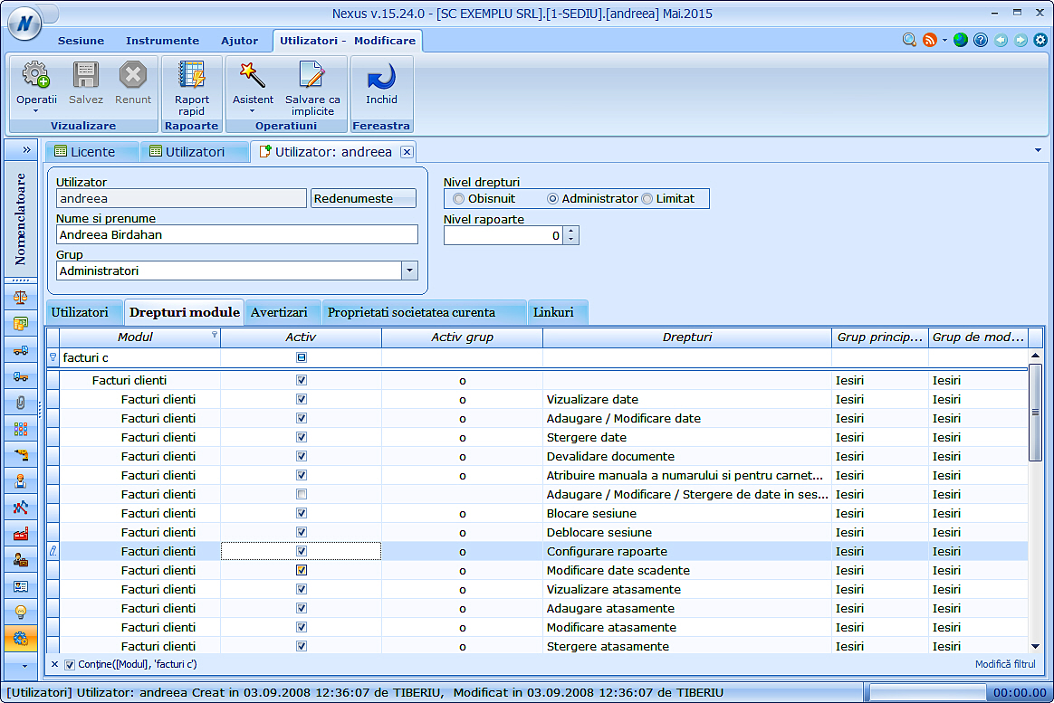Configurare rapoarte customizate Suport.NexusERP.ro